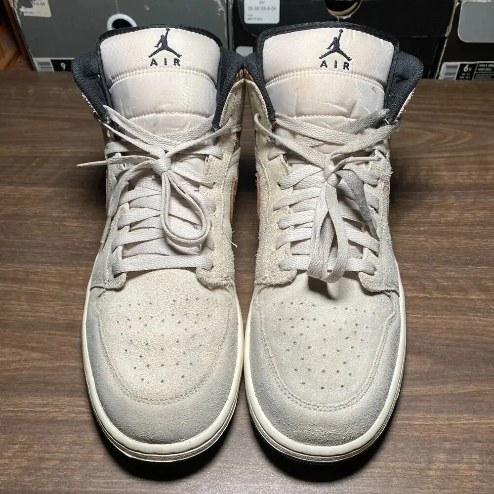 Men's Nike Air Jordan 1 Mid SE Orewood Brown Elephant Shoes Size 12 (DZ4129-102)